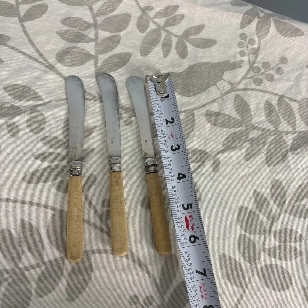 Vintage Butter Spreaders Set of 3 Faux Bone Handles Replacement Flatware